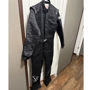 Zamp Racing Suit Black SFI 3.2A/5 Certified Quilted Fire Retardant One Piece Med
